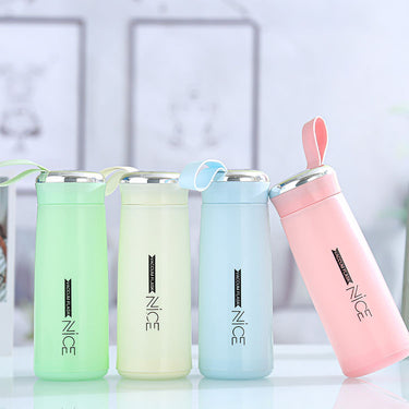 BPA-Free Glass Water Bottle with Protective Plastic Shell – 400ml (Multicolor, 1 Piece)